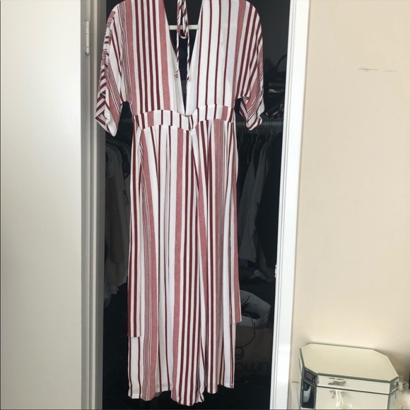 Lulus White & Rust Jumpsuit Open Back size xs - Picture 4 of 9